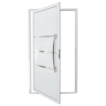 Imagem de Porta de Alumínio Pivotante Lambri 210x120cm com Puxador Evolution Sup