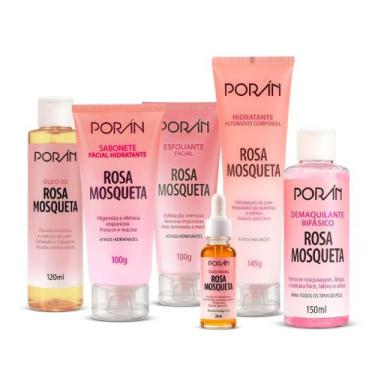 Imagem de Kit Skincare Rosa Mosqueta Poran - Sabonete, Esfoliante, Demaquilante,
