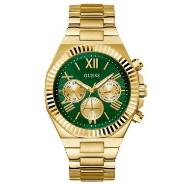 Imagem de Relógio GUESS masculino analógico dourado verde GW0703G2