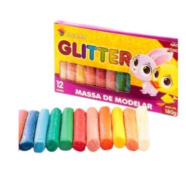 Imagem de Massinha De Modelar C/glitter 12 Cores 180g Infantil Color - Zein