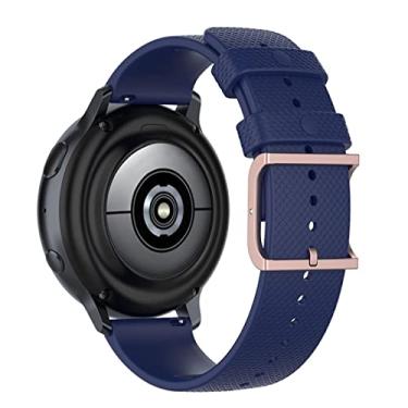 Imagem de Pulseira Moderna V2 20mm Fivela Rose compatível com Samsung Galaxy Watch 3 41mm - Galaxy Watch Active - Galaxy Watch 42mm - Marca LTIMPORTS (Azul)
