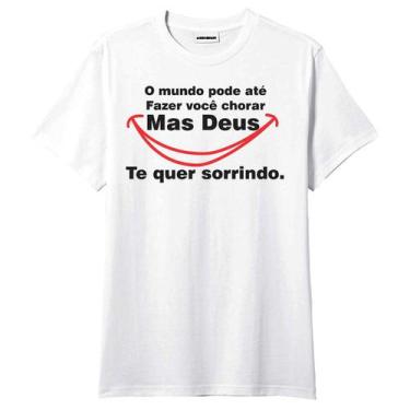 Imagem de Camiseta Evangélica Deus Te Quer Sorrindo - King Of Print