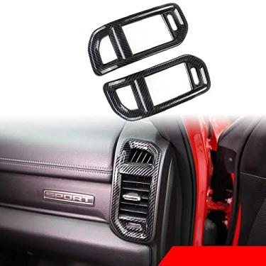 Imagem de Acabamento de cobertura de ventilação lateral do painel de fibra de carbono A/C para Dodge RAM 1500 2019-2022
