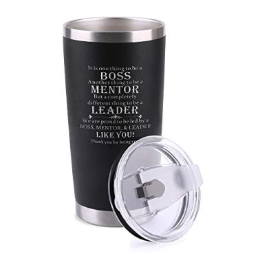 Imagem de Gtizry Presente de agradecimento para Coworker Mentor Supervisor Líder, Aniversário Natal Saindo de ideias de presentes de aposentadoria, Presente de Dia do Chefe, Copos de aço inoxidável de 590 ml para chefe