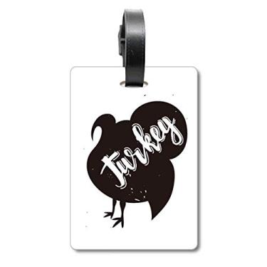 Imagem de Etiqueta de mala de animal preta e branca da Turquia para pendurar cartão de bagagem, Multicolorido.