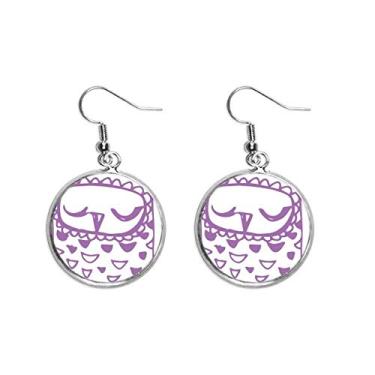 Imagem de Brinco de gota de prata com pingente de orelha de animal de estimação com olhos fechados de desenho animado mulher