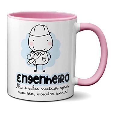 Imagem de Caneca Engenheiro Executar Sonhos Engenharia Por Amor (Rosa)