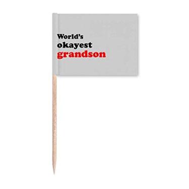 Imagem de World's Okayest Grandson Best Quote Toothpick Flags Marker Topper Decoração de Festa