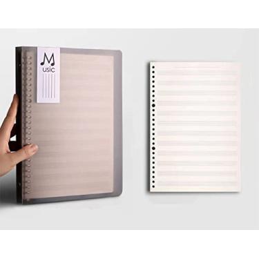 Imagem de Caderno de música, caderno de música para crianças, caderno de música em branco, caderno de partituras, manuscrito, papel de funcionários, caderno de piano, 15 x 25 cm, 120 páginas (preto)