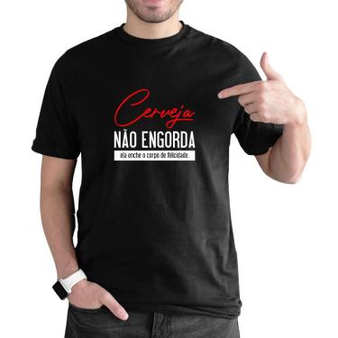 Imagem de Camiseta Masculina Estampa Frase Engraçada Com Peça de Abrir Garrafa Slim Leve Fresca Casual