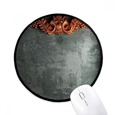 Imagem de Mouse pad cinza de cimento mogno com padrão de ornamento para computador