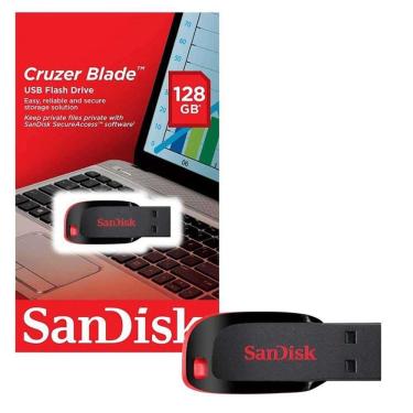 Imagem de  * Pen Drive 128 Gb Cruzer Blade Sdcz50-128G-B35 Usb 2.0 Sandisk Box