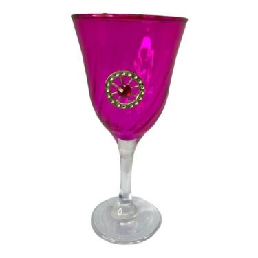 Imagem de Taça Rosa Roda Cigana Lirio Super luxo 330 ml -Vidro