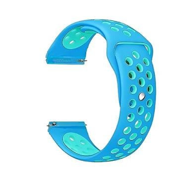 Imagem de Pulseira NSmart compatível com Garmin Forerunner 245 645 Music Vivomove Vivomove HR and Active 3 e 4 (Azul com azul claro NK)