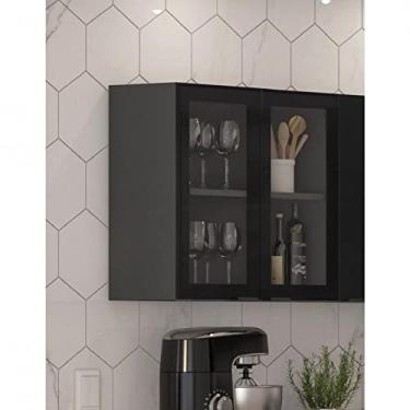 Imagem de Armário Aéreo 2 Portas de Vidro Dobradiças Slow Motion Exclusive Itatiaia