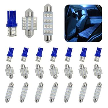 Imagem de tobenbone Conjunto de 24 peças de lâmpadas de LED para carro, T10 31 mm 41 mm lâmpadas de substituição para luzes interiores de carro, luzes de mapa, luzes de porta, luzes de cortesia (azul)