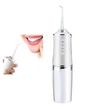 Imagem de Irrigador Jato de Limpeza Dental Oral Eletrico Escova Dentes Lingua Gengiva Aparelho Ortodontico Implante Dentario Protese Higiene Bucal