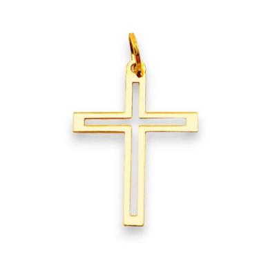 Imagem de Pingente De Ouro 18K Cruz Crucifixo Vazada Pequena 2cm - Primor Jóias