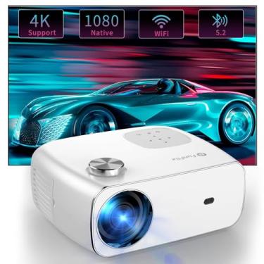 Imagem de Projetor de filme nativo 1080P com WiFi e Bluetooth, projetor portátil 270 ANSI Lumen, projetor de TV de imagem de 50 a 120 polegadas, entretenimento doméstico