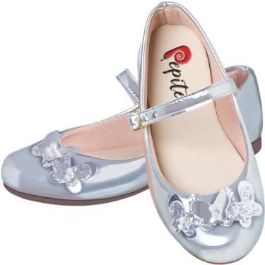 Imagem de Sapatilha Infantil Feminina Juvenil Social Festa Laço Flores (Prata, BR, Criança de 1 a 3 anos, Numérico, 21)