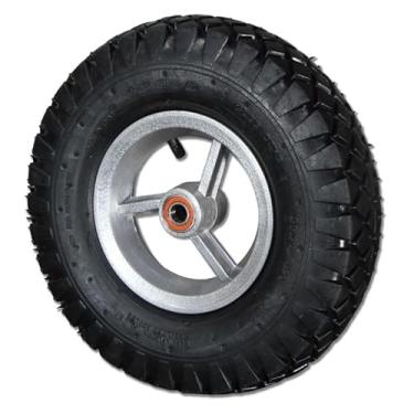 Imagem de Roda Alumínio Aro 6'' + Pneu 3.50-6 + Camara Ar Carrinho Mão Borrachuda