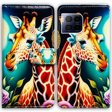 Imagem de Bcov Capa para Revvl 7 Pro 5G, capa carteira de couro com flores de girafa com suporte para cartão e suporte para T-Mobile Revvl 7 Pro 5G