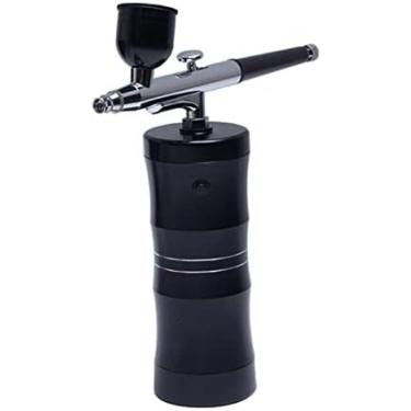Imagem de Kit de aerógrafo superior 0,3 mm Mini kit de compressor de ar Air-Brush Paint Spray Gun Airbrush para Nail Art Tattoo Craft Bolo Nano Nevoeiro Pulverizador de névoa, preto, 1