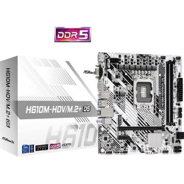 Imagem de Placa Mãe ASRock H610M-HDV/M.2+ D5, Chipset H610, Intel LGA 1700, mATX, DDR5