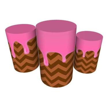 Imagem de Trio Capas De Cilindro C/ Elástico Candy Land Doces - Fadrix
