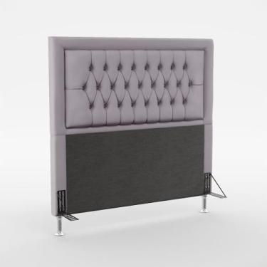 Imagem de Cabeceira Pegasus 160 Para Cama Box Queen N-023 Veludo Cinza Claro Ara