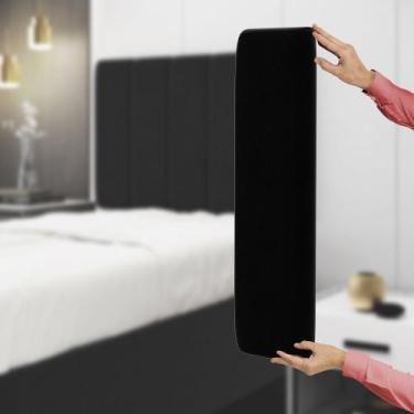 Imagem de Painel Modulado Nashira 200 Sued Aradecor, Preto, KING