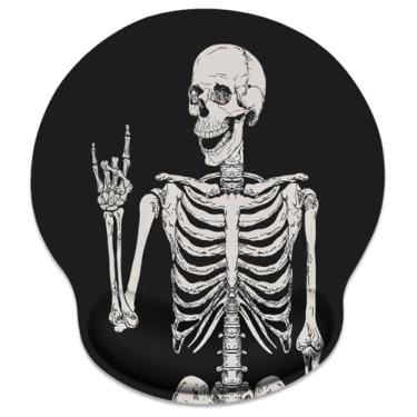 Imagem de Mousepad ergonômico Britimes com suporte de pulso preto esqueleto humano antiderrapante base de borracha para home office, jogos, computadores, laptop, fácil digitação e alívio da dor
