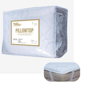 Imagem de Pillow Top Colchão Viscoelástico Gel Nasa Casal 138x188x6cm Fios de Ca