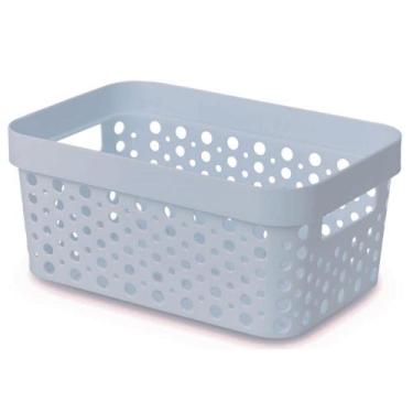 Imagem de Cesto Organizador Trama Rattan s/Tampa 4,5L Multiuso Plástico - Usual 