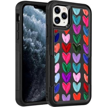 Imagem de LOQUPE Capa projetada para iPhone 11 Pro, capa protetora resistente resistente e leve e à prova de choque para iPhone 11 pro de 5,8 polegadas, mulheres meninas, linda pintura a óleo coração