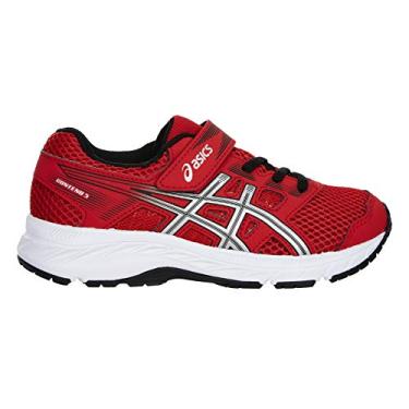 Imagem de ASICS Tênis de corrida infantil infantil Contend 5, Clássico vermelho/prata 01, 10 Little Kid
