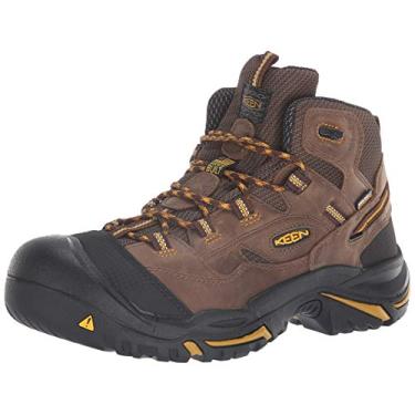 Imagem de Bota de trabalho masculina Keen Utility Braddock de cano médio (bico macio) à prova d'água, Cascade Brown/Tawny Olive, 8.5