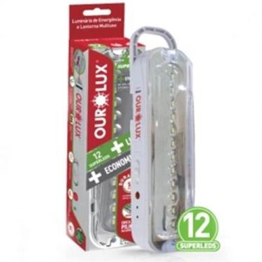 Imagem de Luminaria Emergencia 6 Leds Com Pilha Recarregavel Ourolux - Ourolux