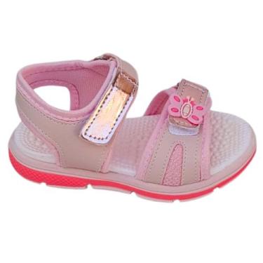 Imagem de Sandália Infantil Feminina Papete Menina Rosa Borboleta Confortável Ur