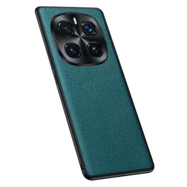 Imagem de HAO RIYLN Capa de couro genuíno para Honor Magic 7 Pro/7, capa de telefone de proteção de lente de metal fina à prova de choque luxuosa capa de couro bovino negócios, bronze, 7