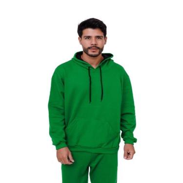 Imagem de Blusa Moletom Masculino Com Bolso Canguru Com Capuz - Verde - Sunset, 