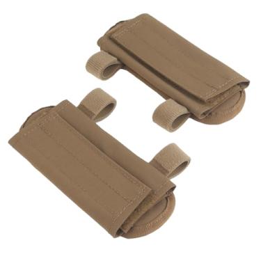 Imagem de CMAIR4U Pacote com 2 almofadas de ombro para colete tático, almofadas de ombro com malha macia para equipamento de airsoft (TAN)