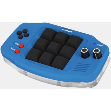 Imagem de KEEBMONKEY Mini teclado mecânico digital personalizável com botão rotativo programável, VIA compatível com RGB (azul)