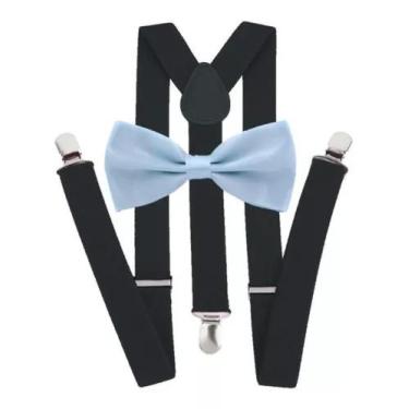 Imagem de Kit Suspensório Chumbo + Gravata Borboleta Azul Bebê - Style Store , I