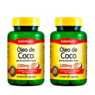 Imagem de Kit 02 Óleo De Coco Extra Virgem 60 Caps 1000Mg Maxinutri