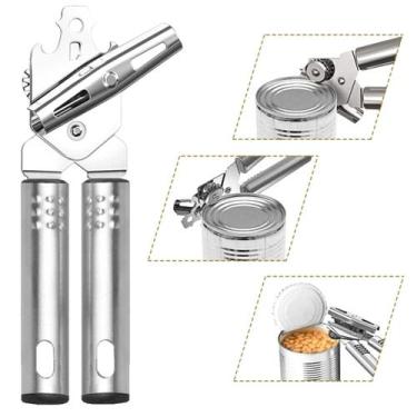 Imagem de Abridor De Lata Manual Aço Inox Profissional Inox Luxo - Mimo Style