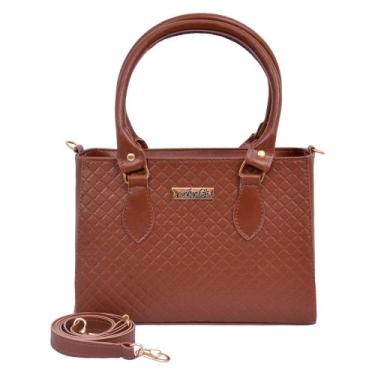 Imagem de Bolsa Feminina alça de mão + alça transversal - Aryel, Marrom