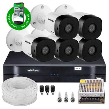 Imagem de Kit Cftv 5 Câmeras De Segurança Intelbras Multi Hd 720p E Dvr Mhdx int