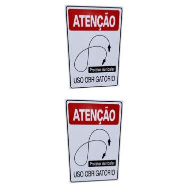 Imagem de KIT 2 Placa DE Sinalização PROTETOR AURICULAR OBRIGATORIO - ASELETRO