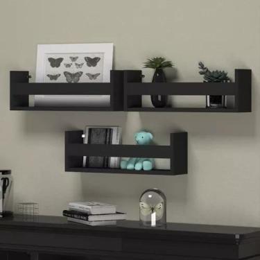 Imagem de Kit 3 Prateleiras U Nicho Parede Livro Revista Mdf  - Deliquadros, Pre